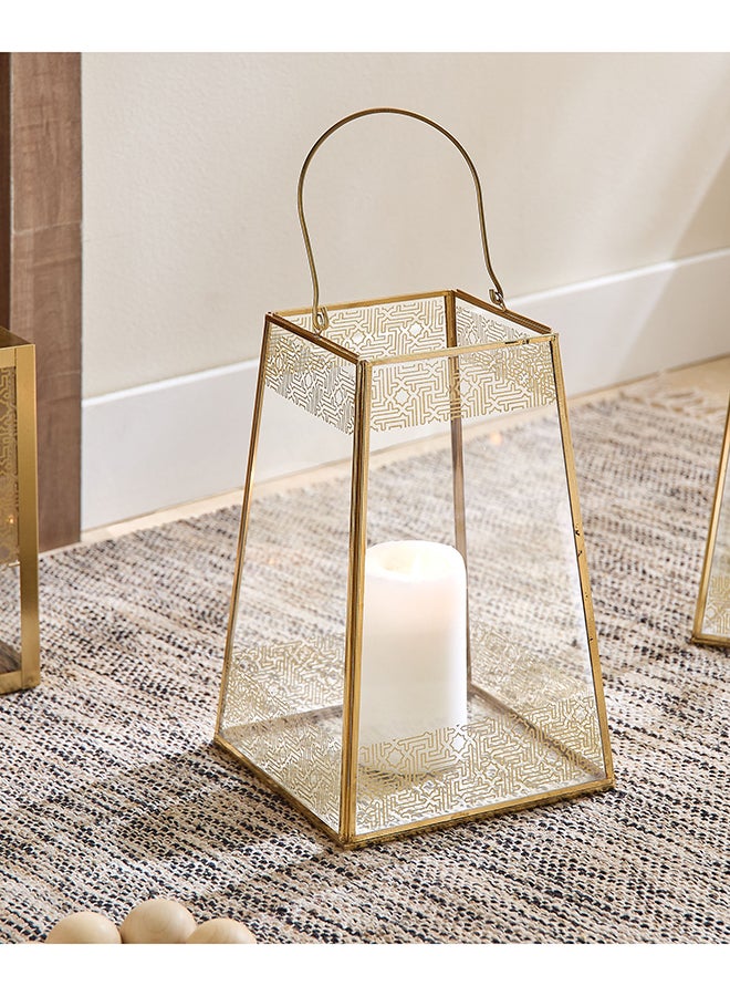 Home Box Skyline Mirage Glass Lantern - 18x18x28 cm - Image 1